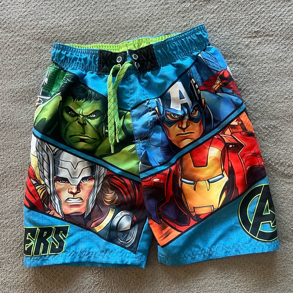 Avenger Blue and Green Comic Shorts